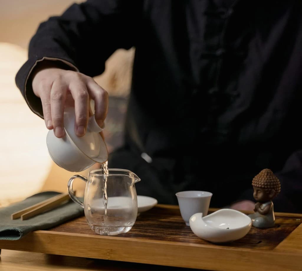 Pouring tea in a gong fu ceremony